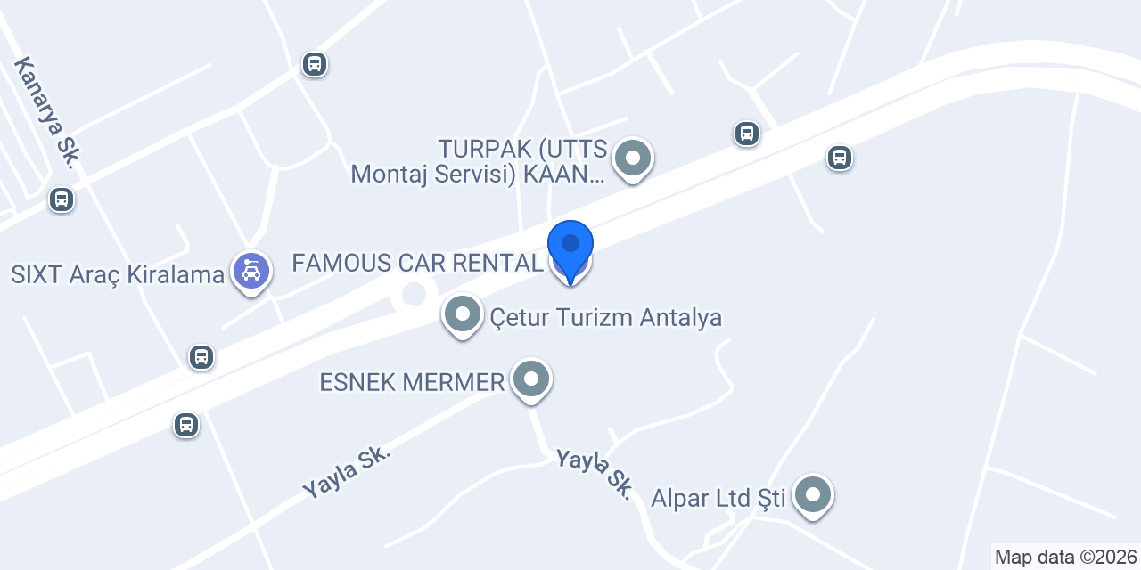 FAMOUS CAR RENTAL konumu