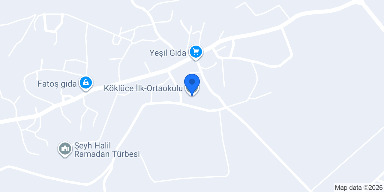 Köklüce İlk-Ortaokulu konumu