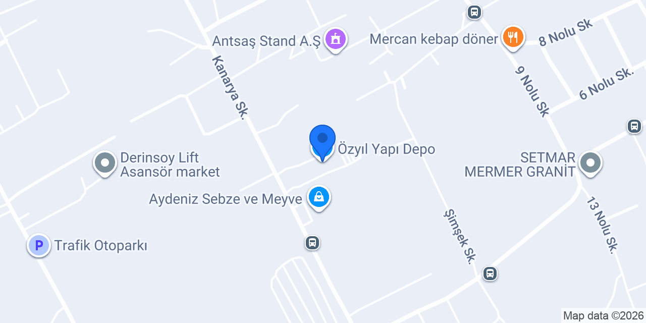 Özyıl Yapı Depo konumu