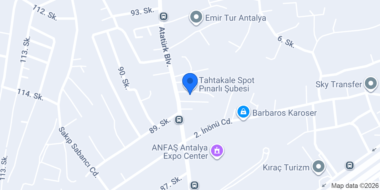 Tahtakale Spot Pınarlı Şubesi konumu