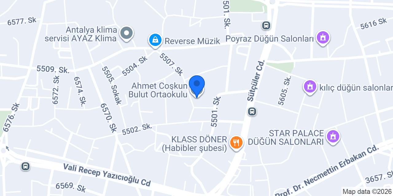Ahmet Coşkun Bulut Ortaokulu konumu