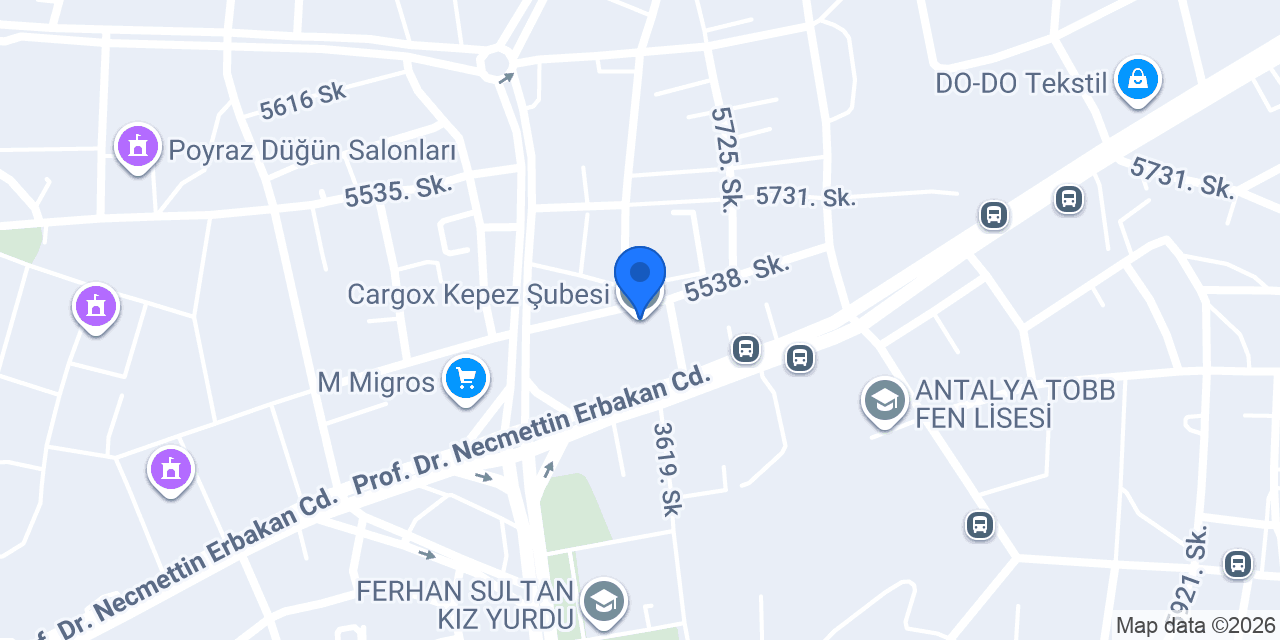 Cargox Kepez Şubesi konumu