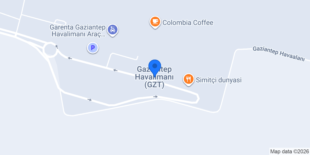 Avis Gaziantep Havalimanı Şubesi konumu