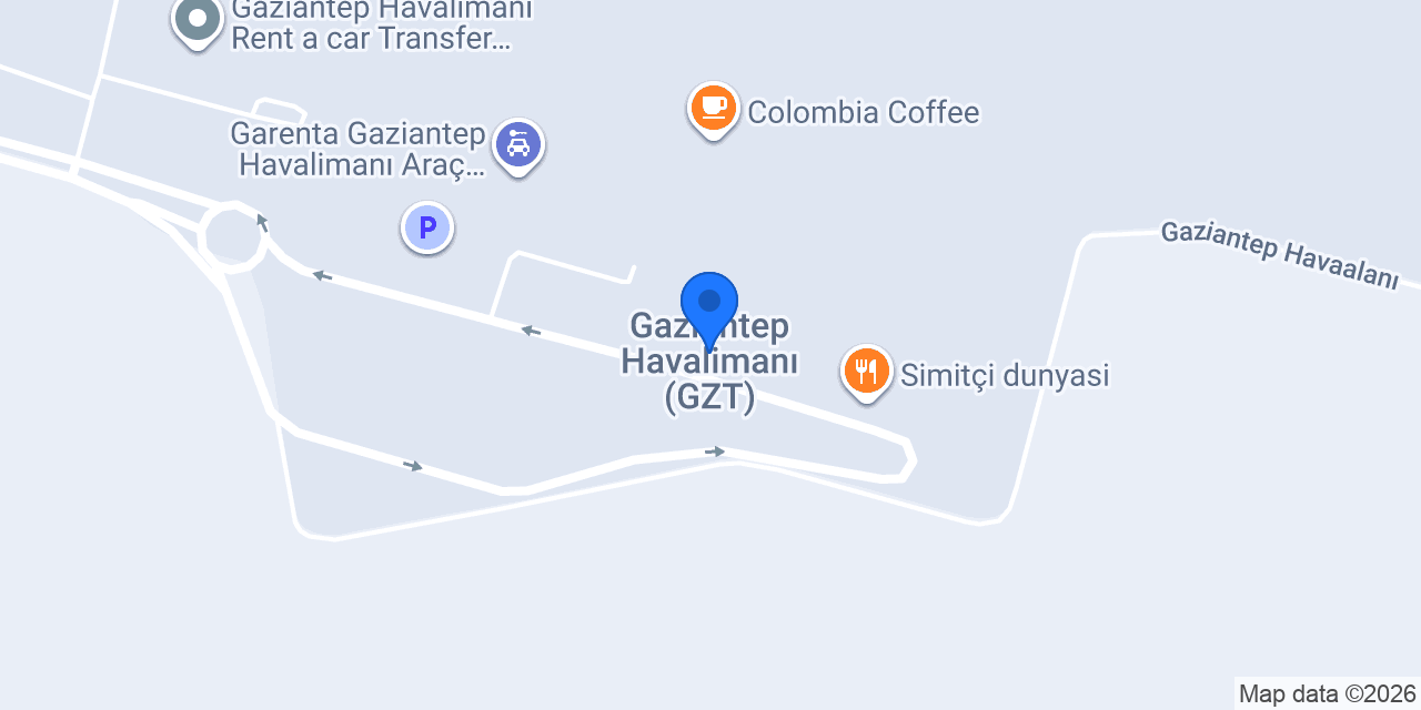 Gaziantep Havalimanı (GZT) konumu