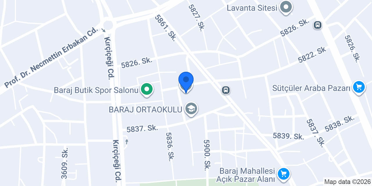 Baraj ilkokulu konumu