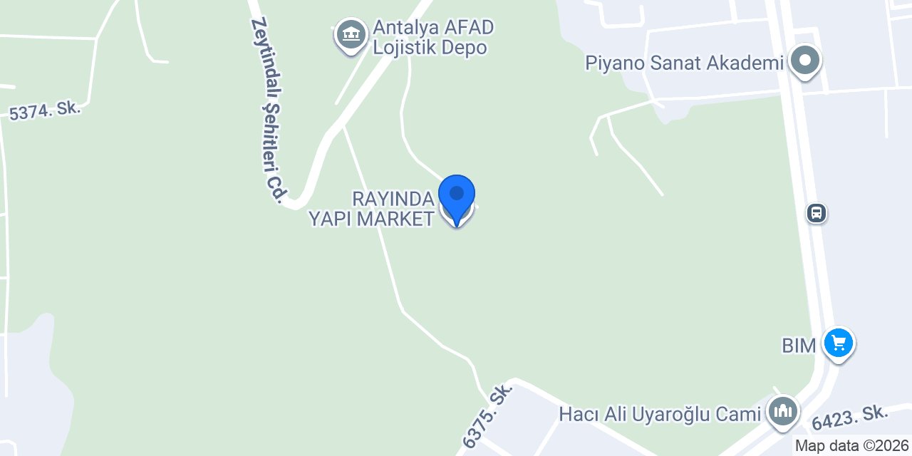 RAYINDA YAPI MARKET konumu