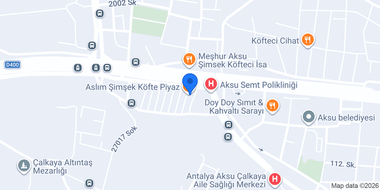 Aslım Şimşek Köfte Piyaz konumu