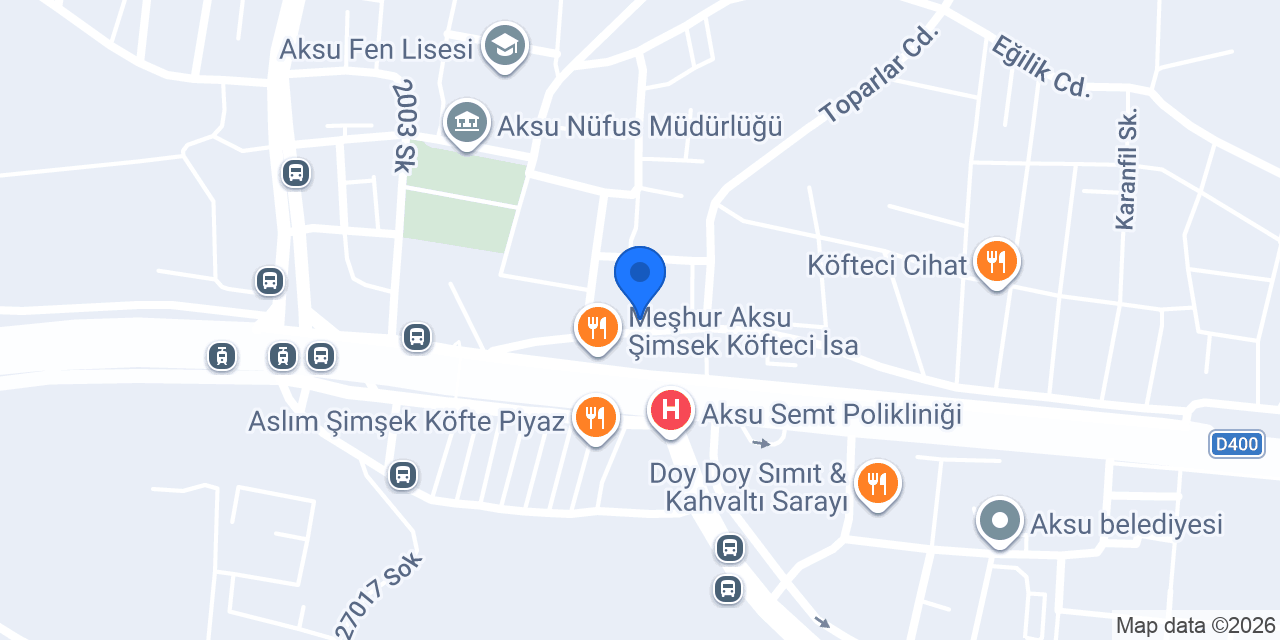 Aksu Kent Künefe Katmer konumu