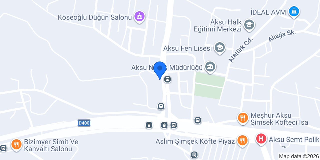 Türkiye İş Bankası Aksu/Antalya Şubesi konumu