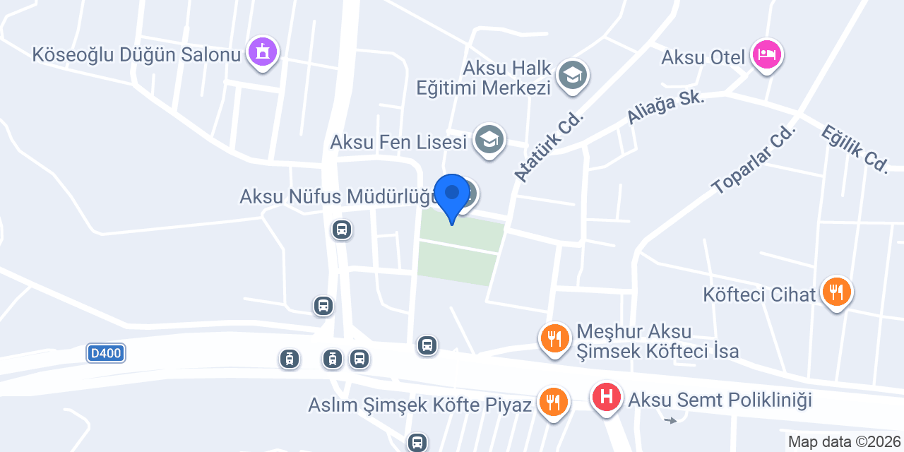 Aksu İlçe Milli Eğitim Müdürlüğü konumu