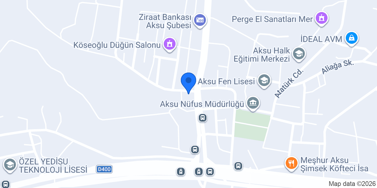 Aksu Sürücü Kursu konumu
