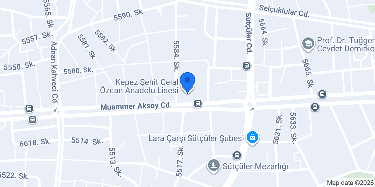 Kepez Şehit Celal Özcan Anadolu Lisesi konumu