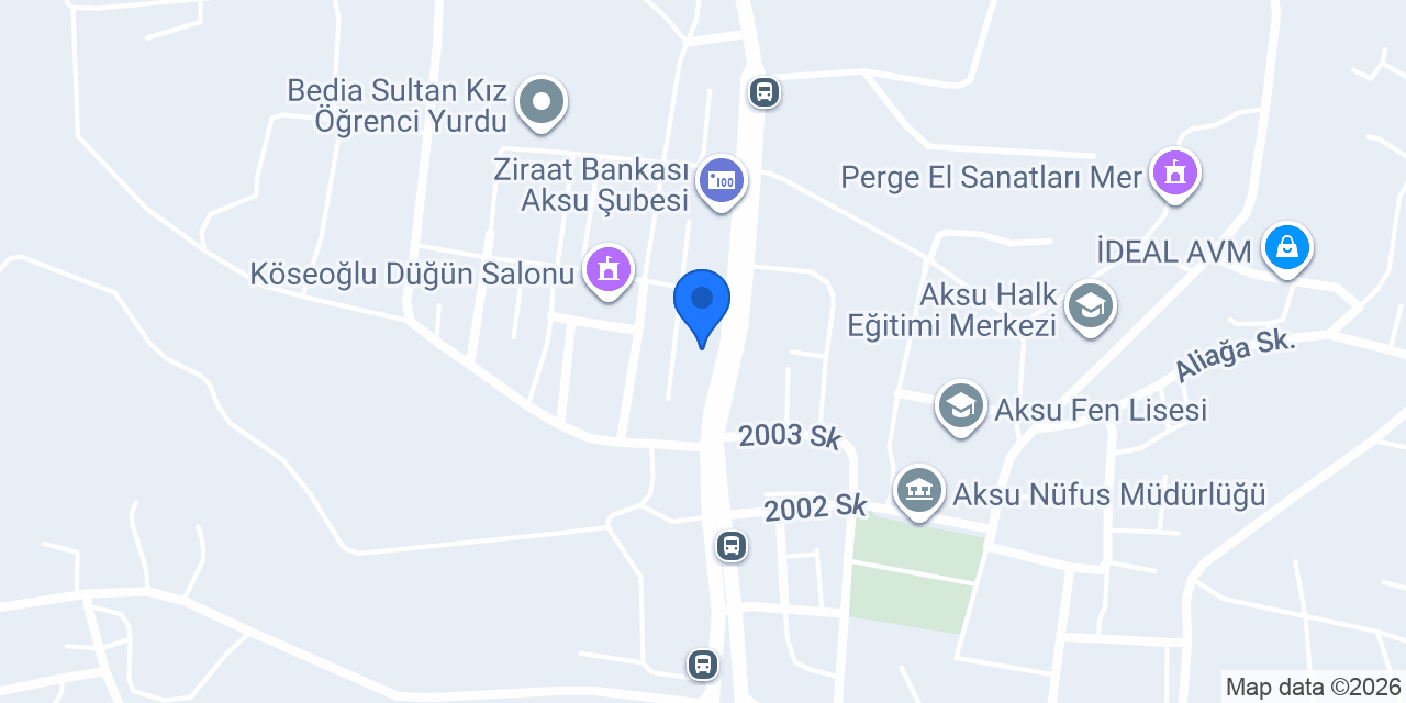 Yapı Kredi Bankası - Aksu Şube konumu
