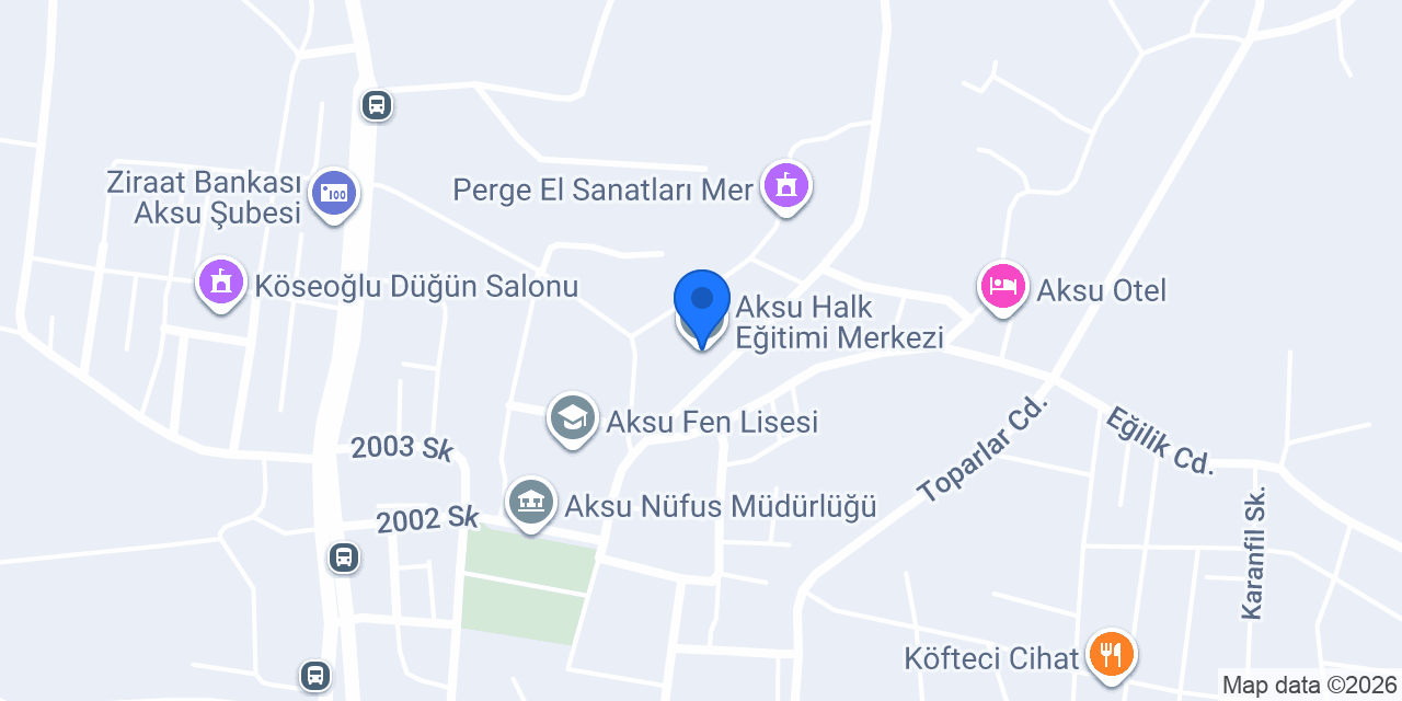 Aksu Halk Eğitimi Merkezi konumu