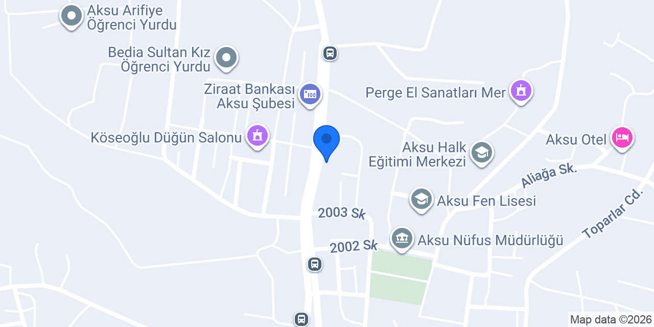 Anadolubank Aksu Şubesi konumu