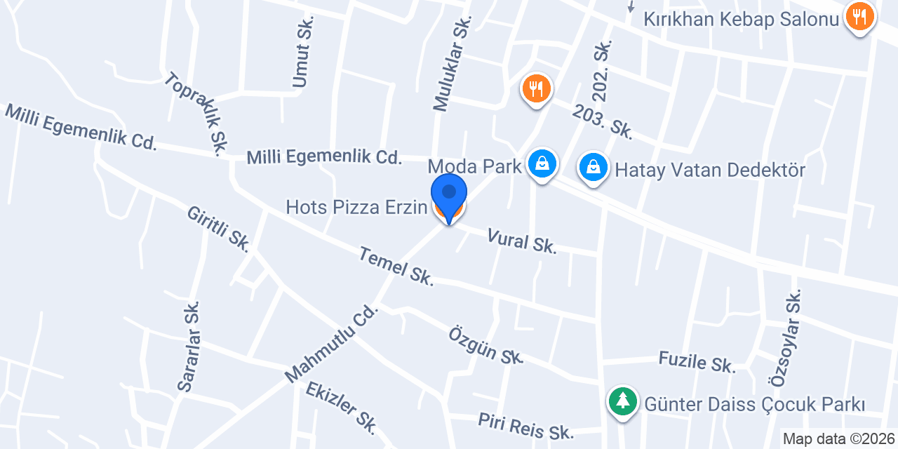 Hots Pizza Erzin konumu