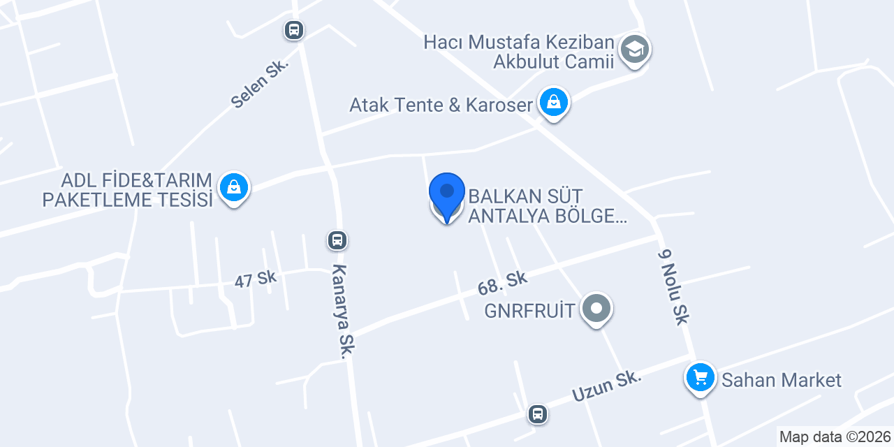 BALKAN SÜT ANTALYA BÖLGE MÜDÜRLÜĞÜ konumu