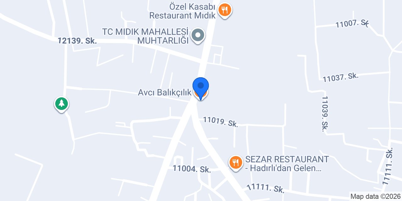 Avcı Balıkçılık konumu