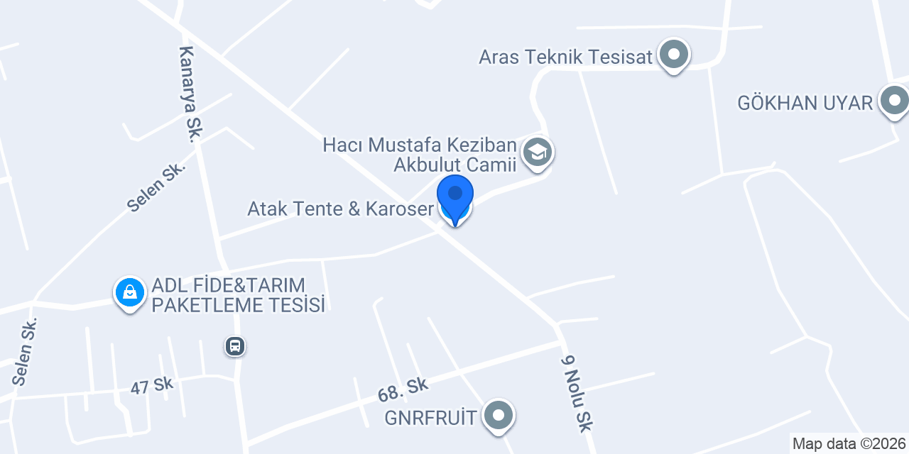 Atak Tente & Karoser konumu