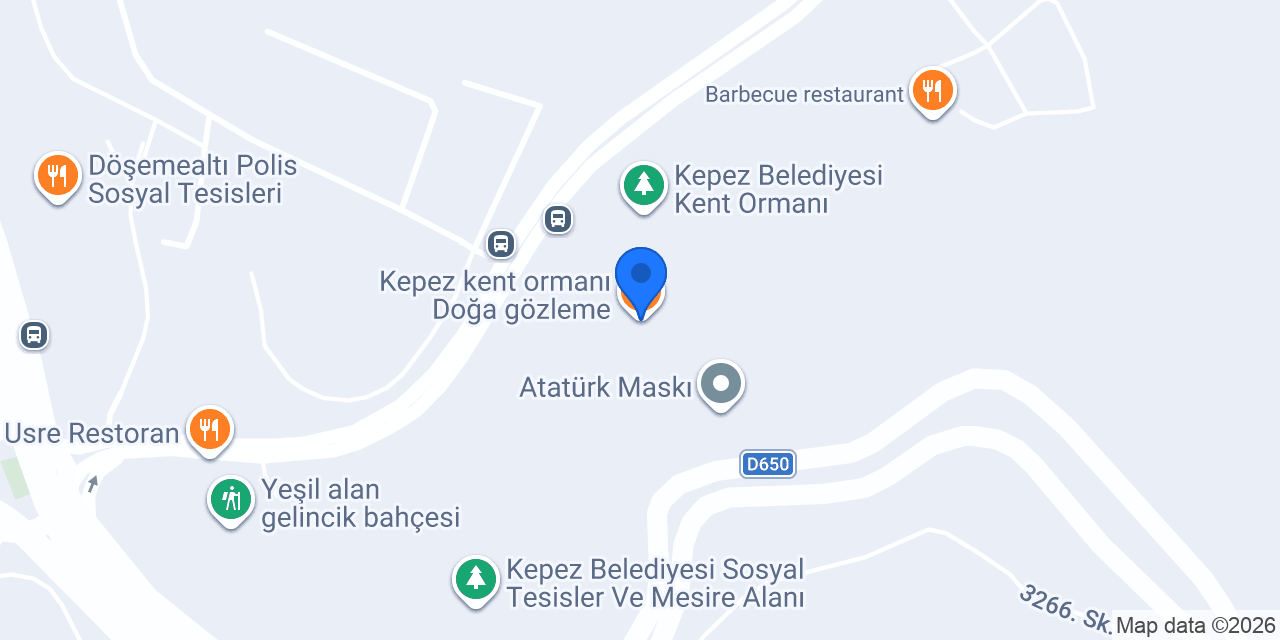 Kepez kent ormanı Doğa gözleme konumu