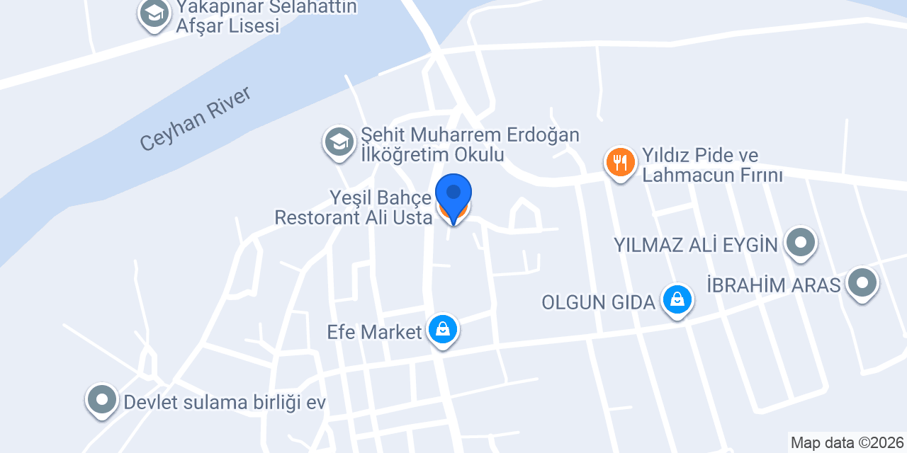 Yeşil Bahçe Restorant Ali Usta konumu