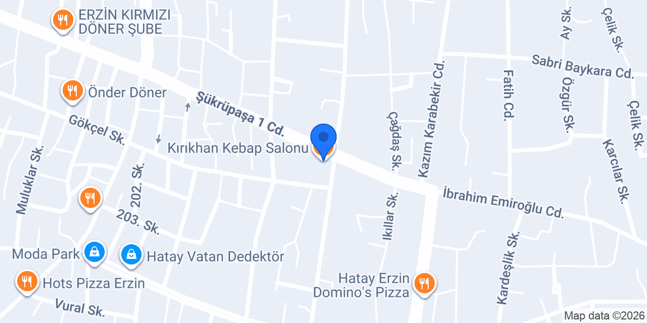 Kırıkhan Kebap Salonu konumu