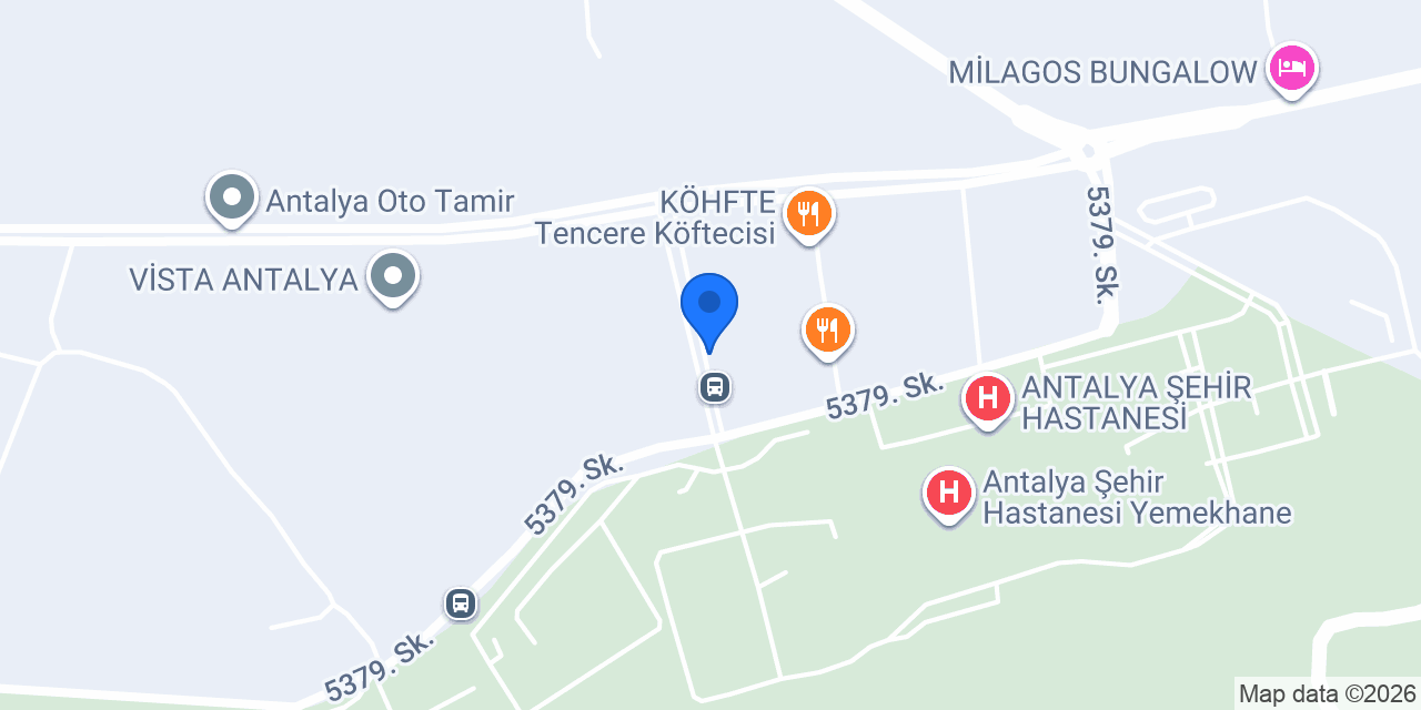 NUR PASTANESİ Antalya Şehir Hastanesi Şubesi konumu