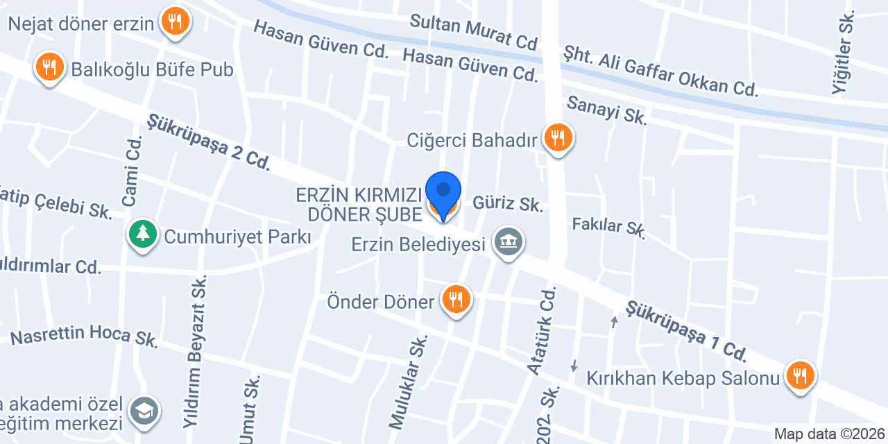 ERZİN KIRMIZI DÖNER ŞUBE konumu