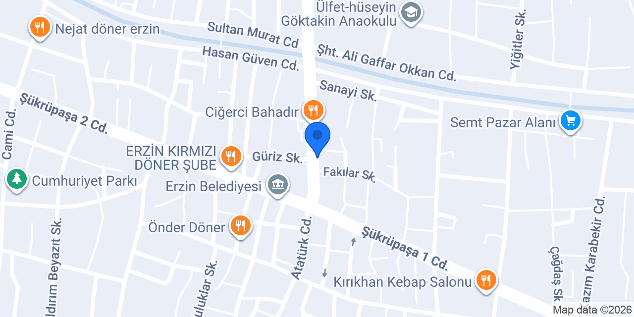 Gözde Burma Kadayıf Erzin konumu
