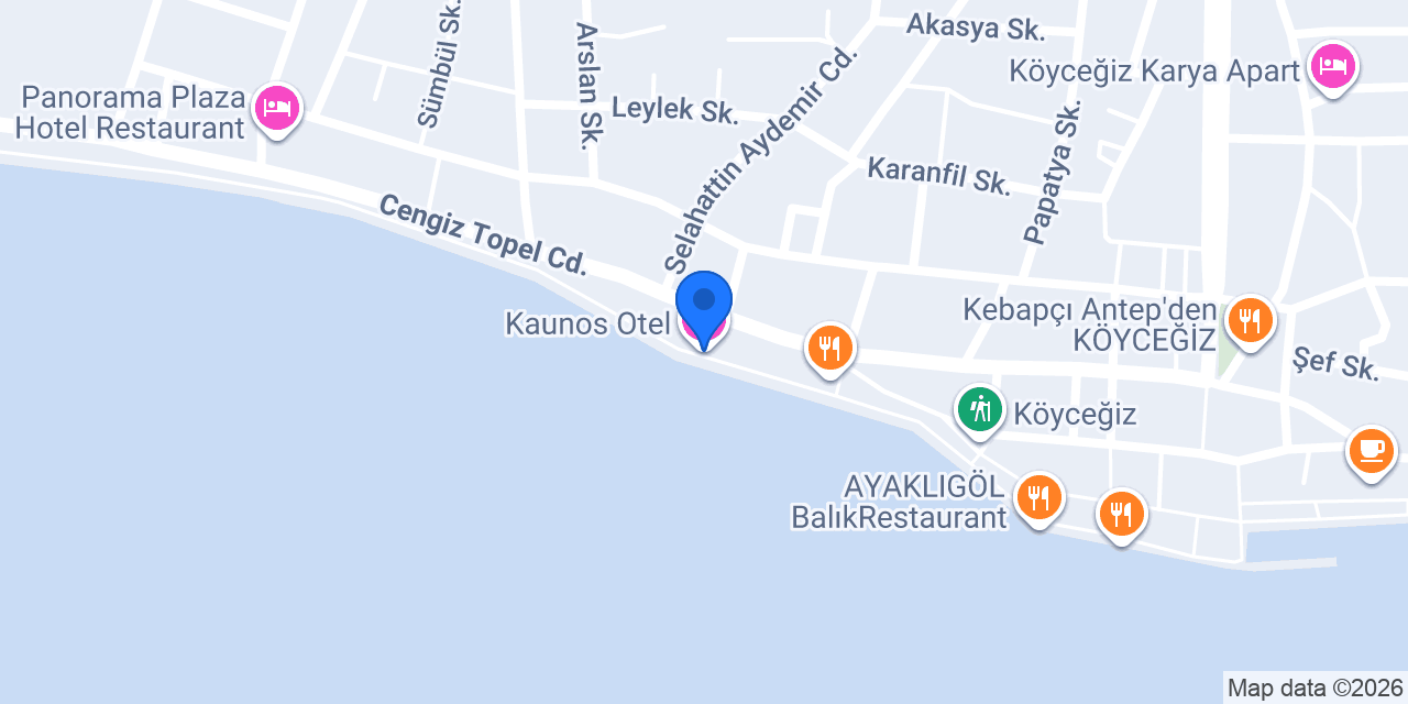 Kaunos Otel konumu