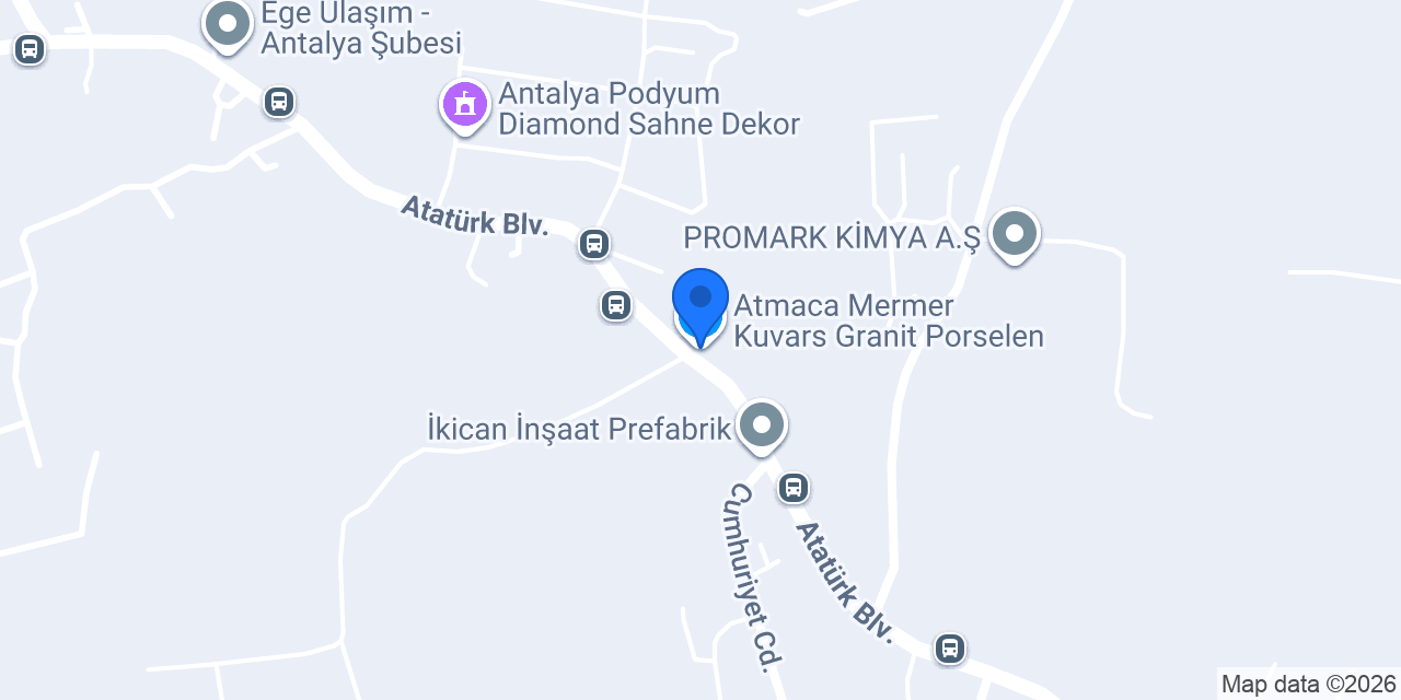 Atmaca Mermer Kuvars Granit Porselen konumu