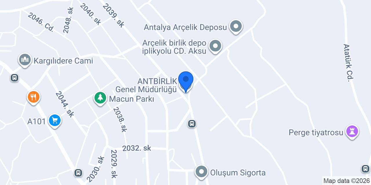 ANTBİRLİK Genel Müdürlüğü konumu