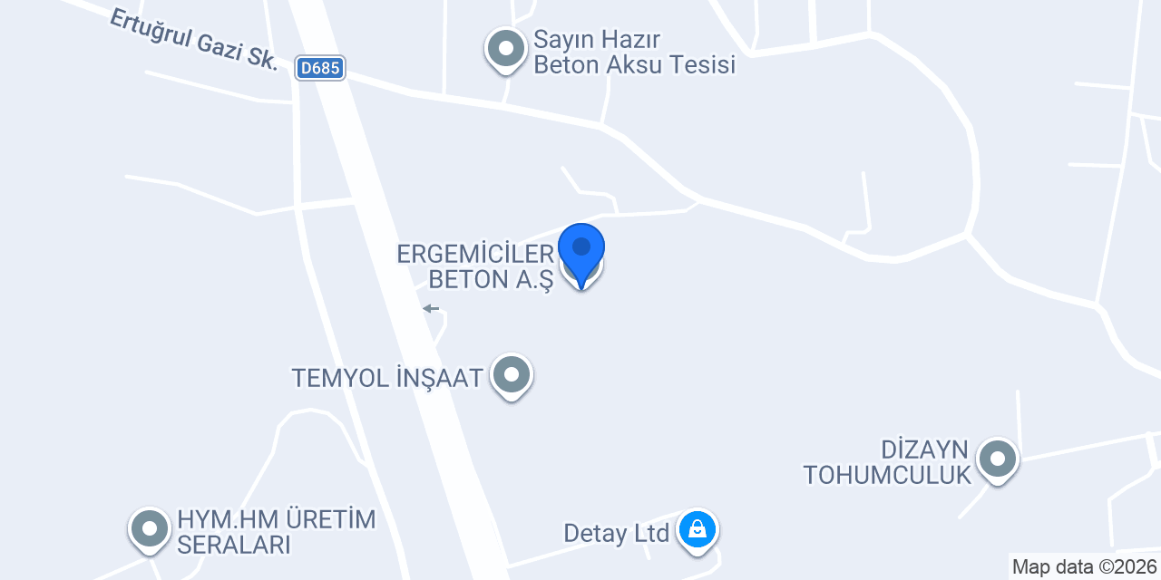 ERGEMİCİLER BETON A.Ş. konumu