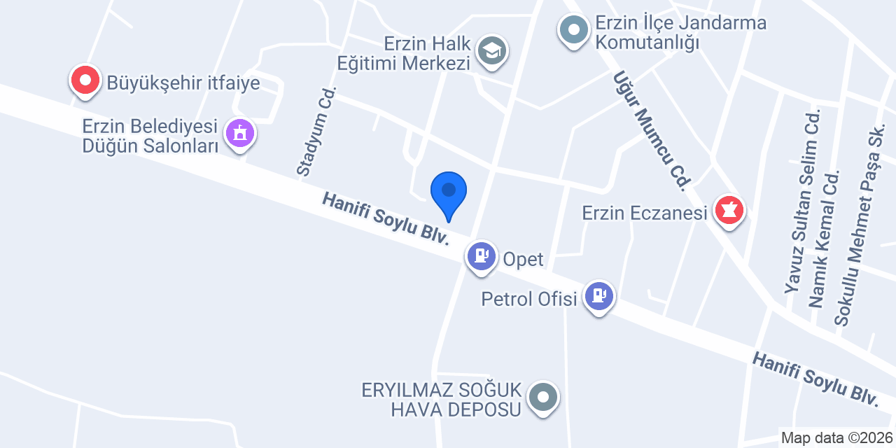 ERZİN VERGİ DAİRESİ MÜDÜRLÜĞÜ konumu