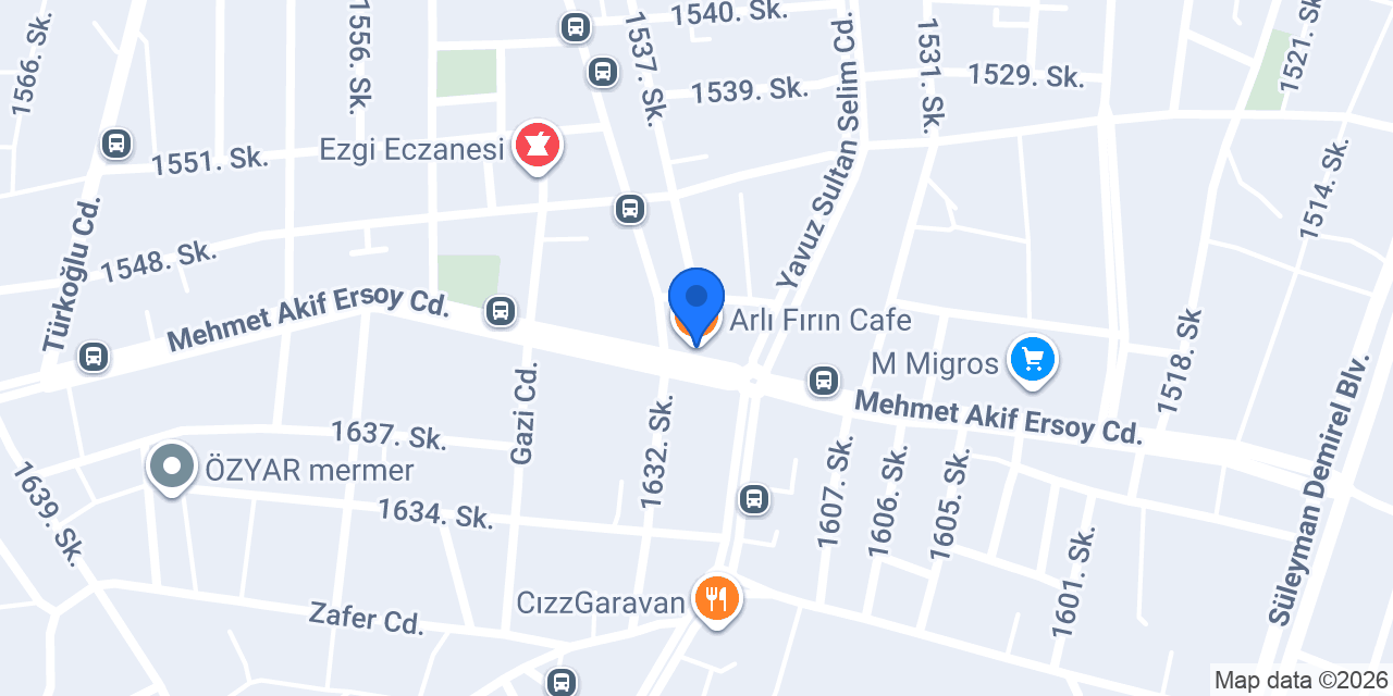 Arlı Fırın Cafe konumu