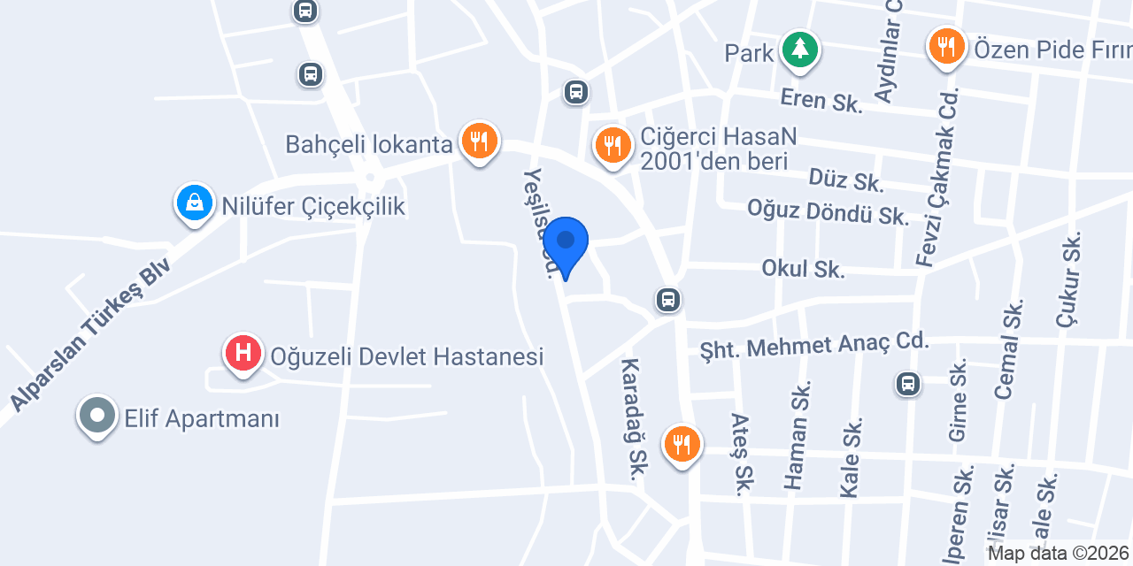 Ptt-oğuzeli Şubesi konumu