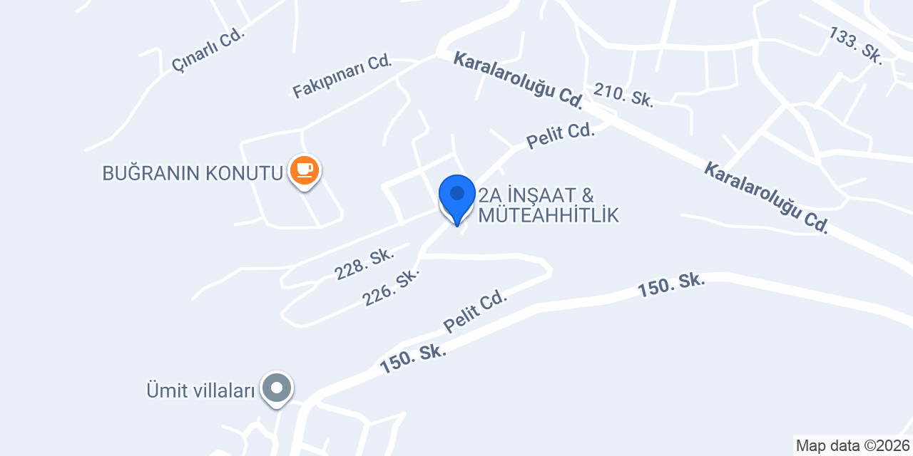 2A İNŞAAT & MÜTEAHHİTLİK konumu