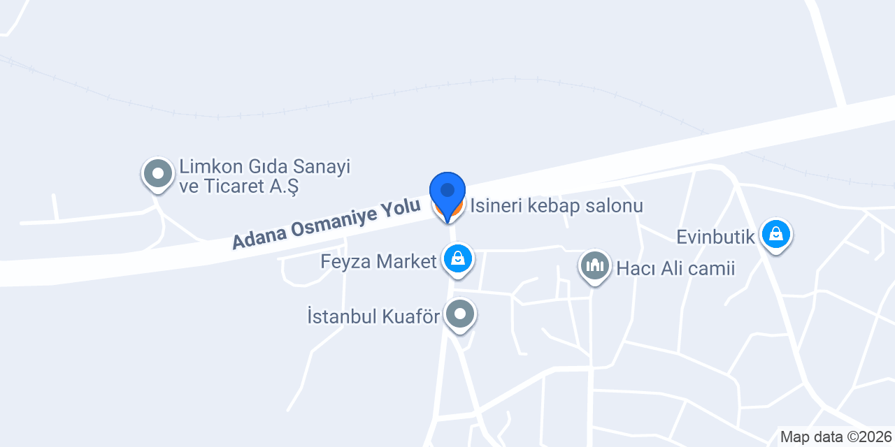 Isineri kebap salonu konumu