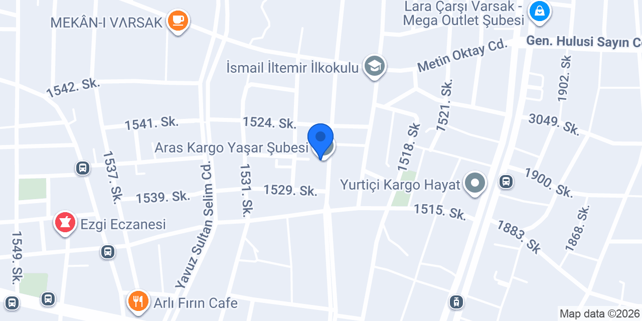 Aras Kargo Yaşar Şubesi konumu