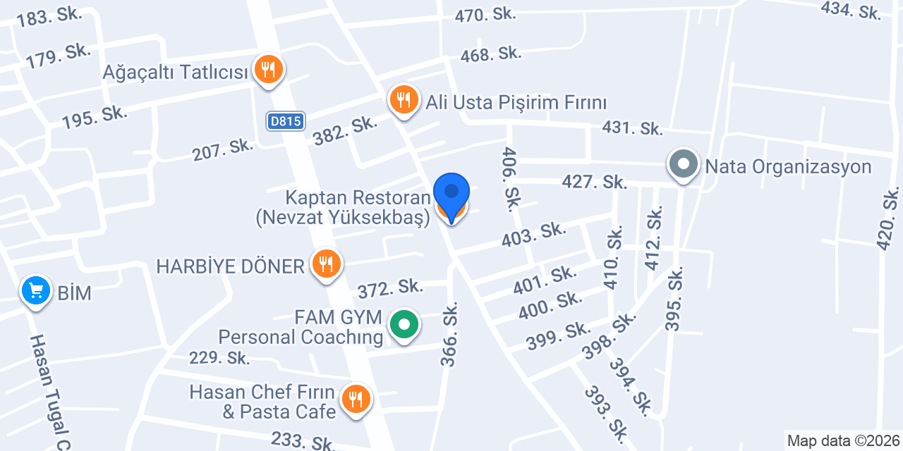 Kaptan Restoran (Nevzat Yüksekbaş) konumu