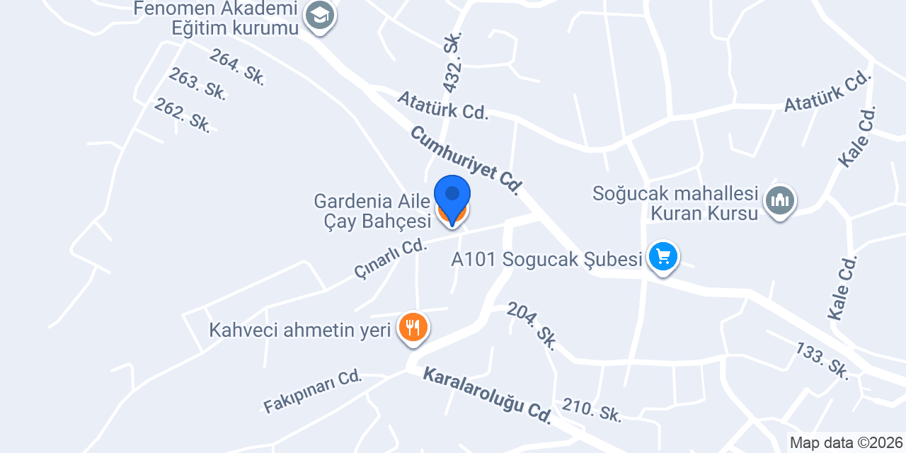 Gardenia Aile Çay Bahçesi konumu