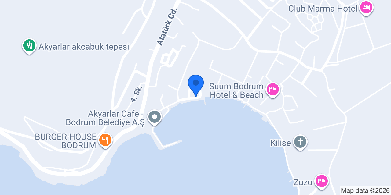 Babadan Otel Akyarlar - Bodrum konumu