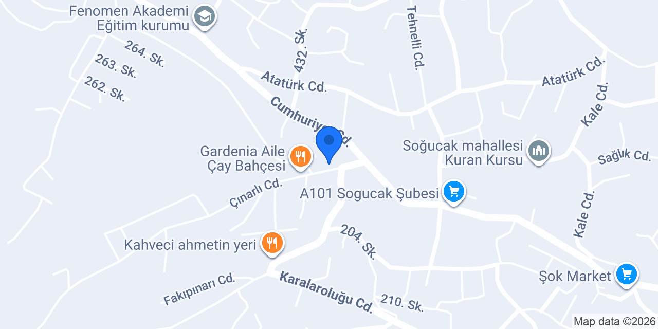 Sogucak Gardenia Restaurant konumu