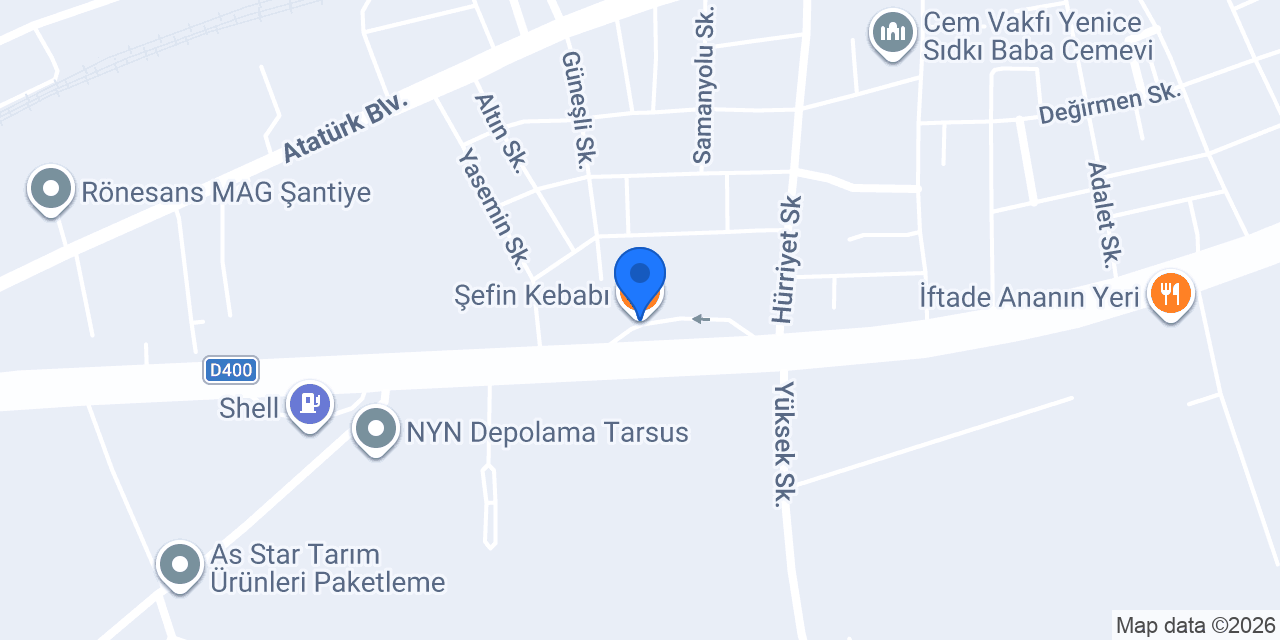 Şefin Kebabı konumu