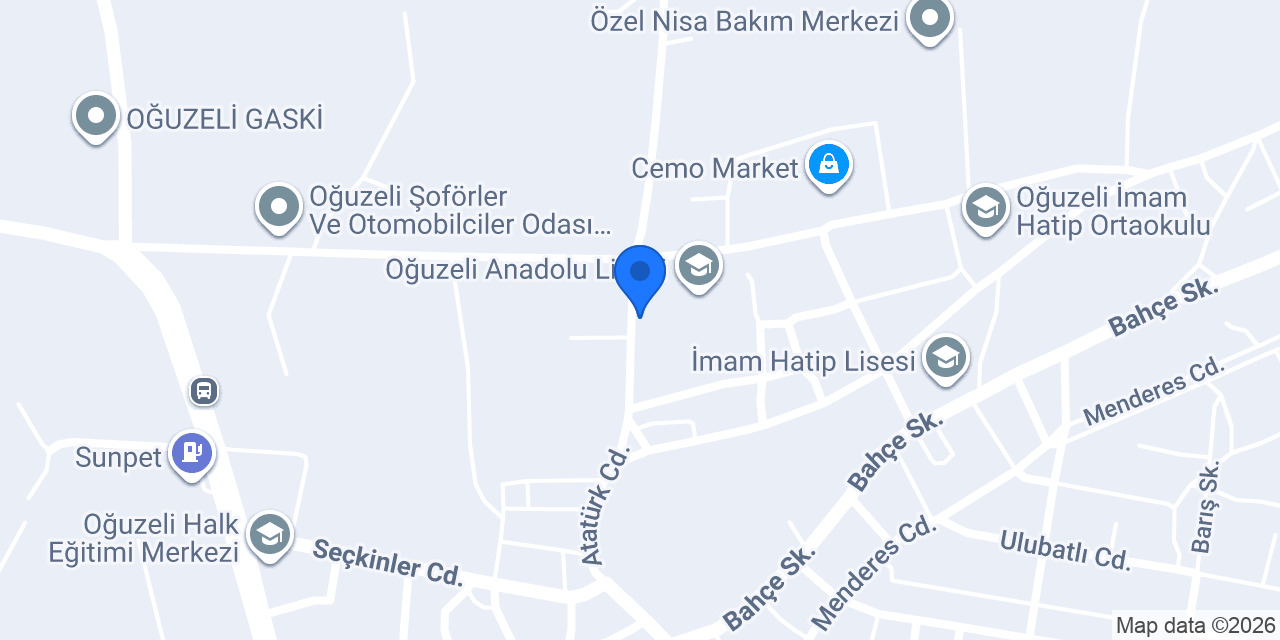 Oğuzeli Erkek Öğrenci Yurdu konumu