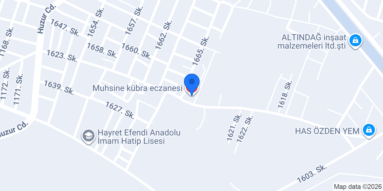 Muhsine kübra eczanesi konumu