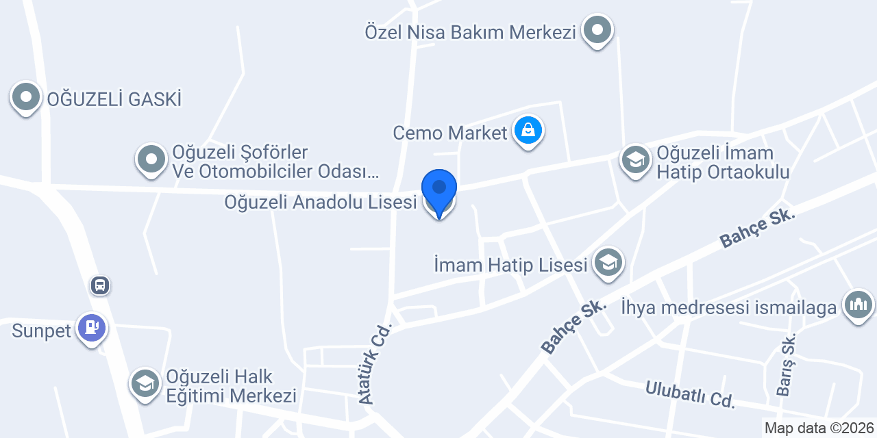 Oğuzeli Anadolu Lisesi konumu
