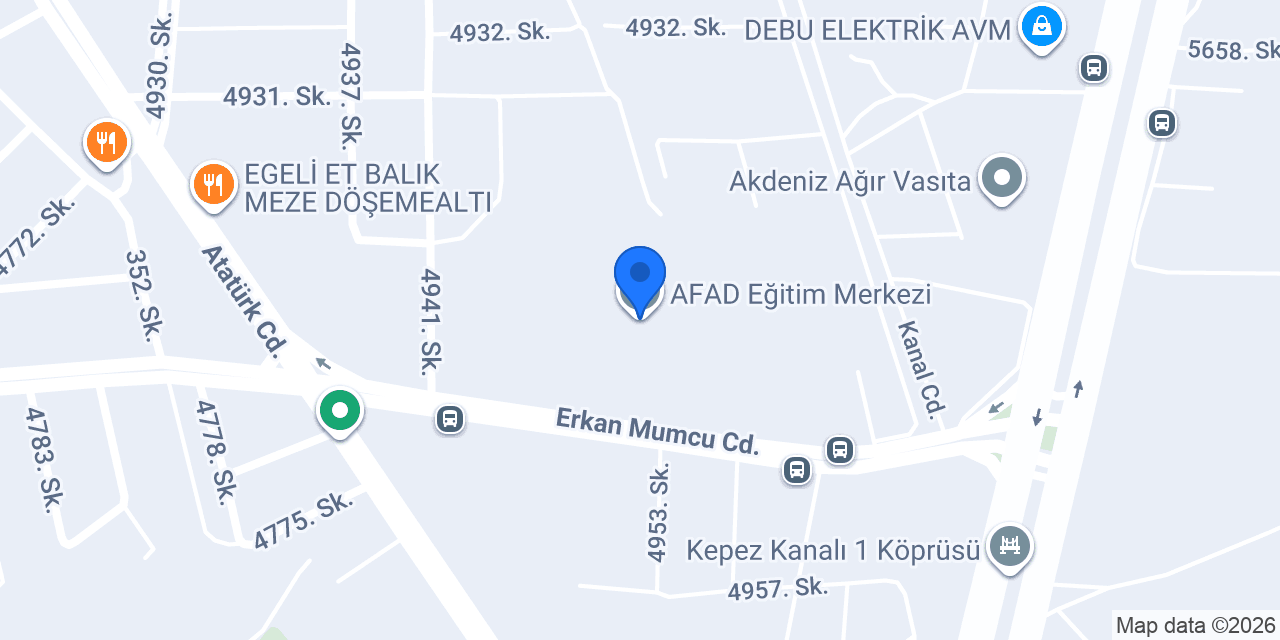 AFAD Eğitim Merkezi konumu