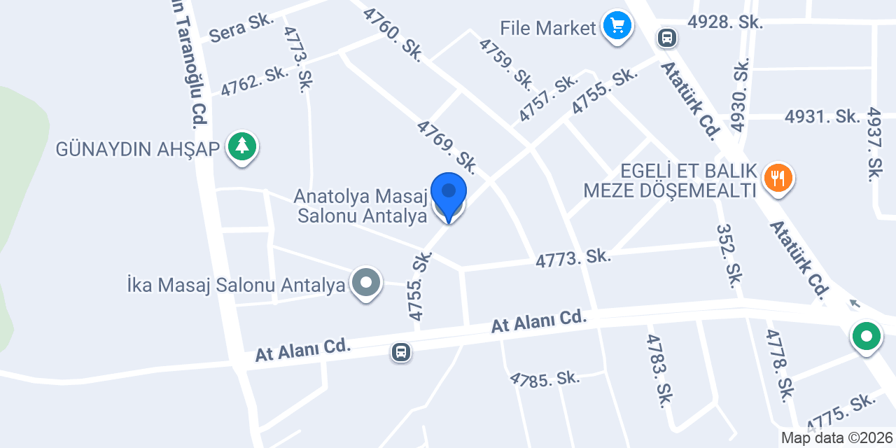 Anatolya Masaj Salonu Antalya konumu