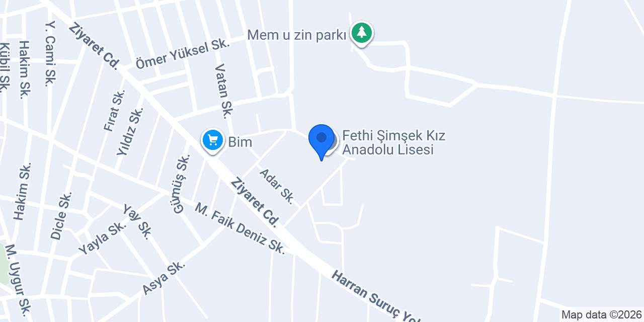 Fethi Şimşek Kız Anadolu Lisesi konumu